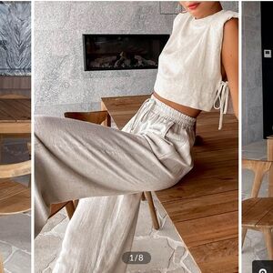 “Linen” Wide Leg Pant Set NWT